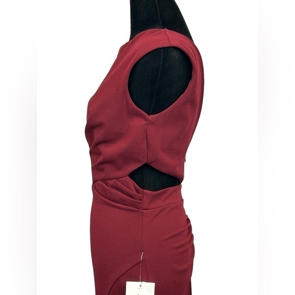 Simply Women’s Evening Gown Crisscross Burgundy Cutout/Ruched Size-M NWT - Picture 4 of 12